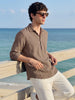 Men's Brown Regular Fit Solid Casual Shirts