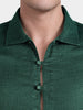 Men's Green Regular Fit Solid Casual Shirts