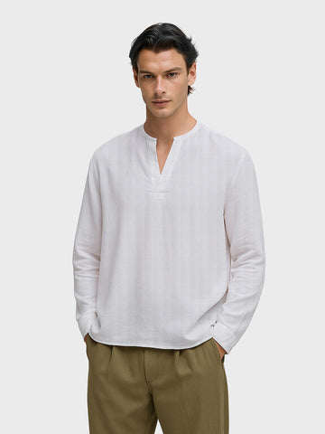 Men's White Relaxed Fit Solid Casual Shirt