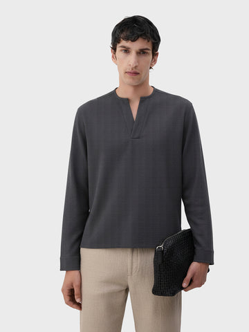 Men's Grey Relaxed Fit Solid Casual Shirt