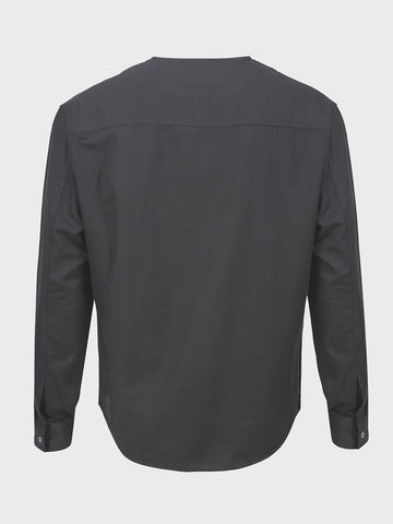 Men's Grey Relaxed Fit Solid Casual Shirt