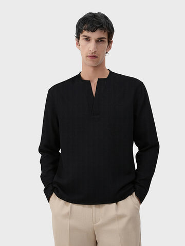 Men's Black Relaxed Fit Solid Casual Shirt