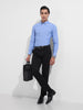 Men's Blue Slim Fit Solid Formal Shirt
