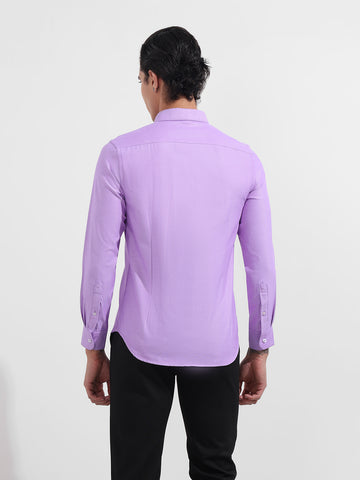 Men's Purple Slim Fit Solid Formal Shirt