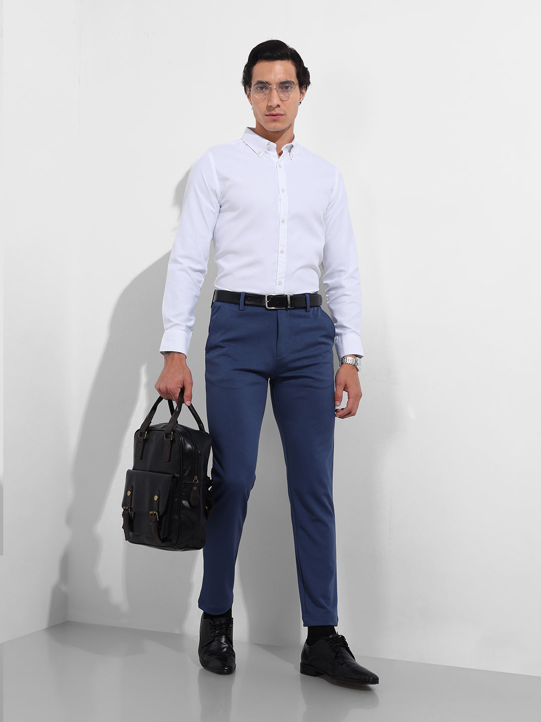 Men's White Slim Fit Solid Formal Shirt