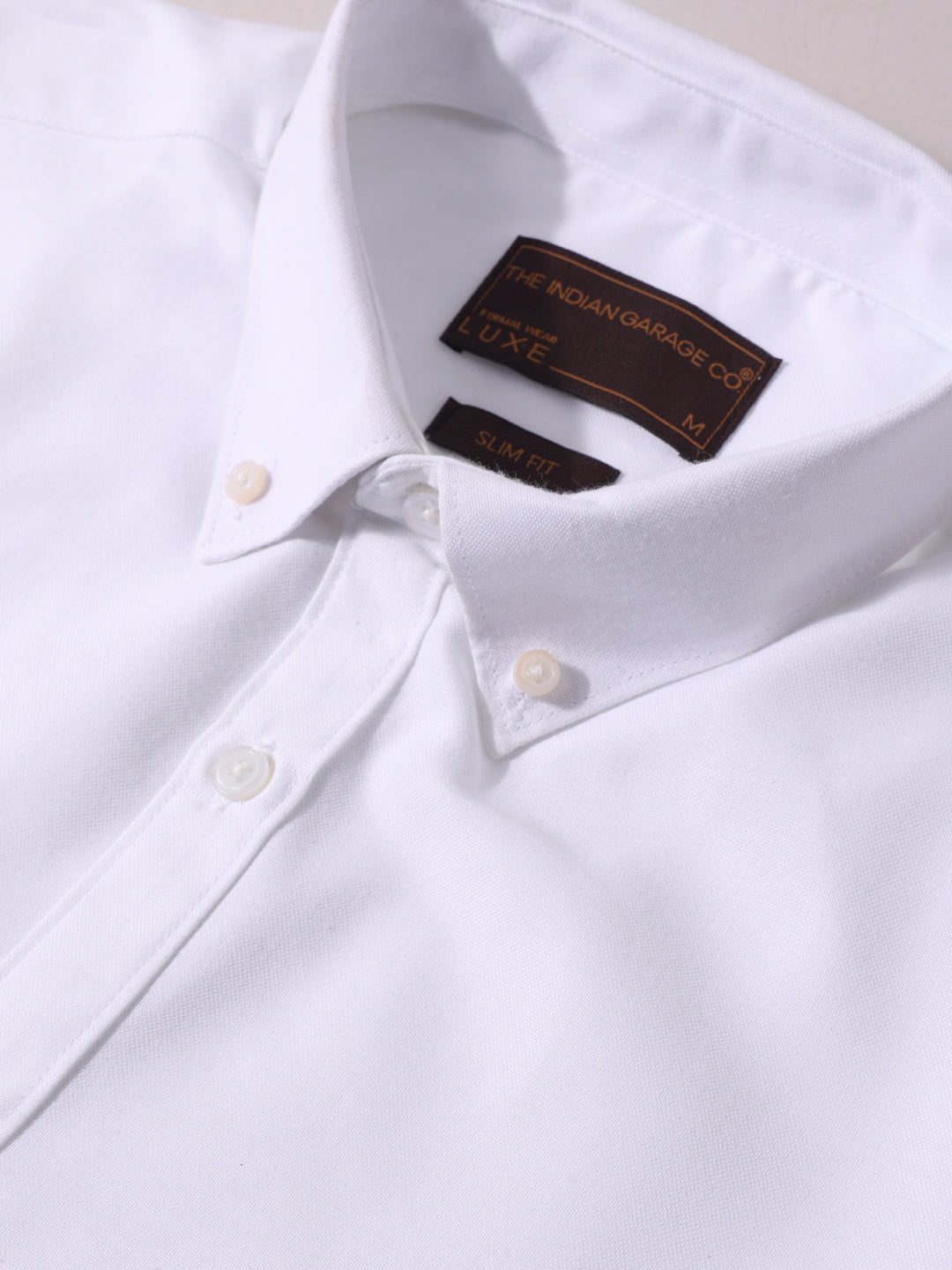 Men's White Slim Fit Solid Formal Shirt