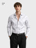 Men's White Slim Fit Printed Casual Shirt