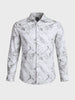Men's White Slim Fit Printed Casual Shirt