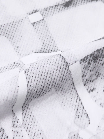 Men's White Slim Fit Printed Casual Shirt