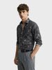 Men's Black Slim Fit Printed Casual Shirt