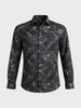 Men's Black Slim Fit Printed Casual Shirt