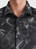 Men's Black Slim Fit Printed Casual Shirt