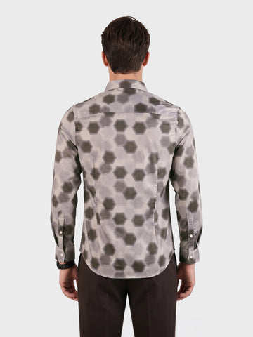 Men's Brown Slim Fit Printed Casual Shirt
