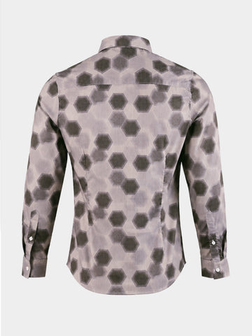 Men's Brown Slim Fit Printed Casual Shirt