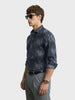 Men's Black Slim Fit Printed Casual Shirt