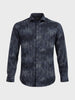 Men's Black Slim Fit Printed Casual Shirt