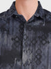 Men's Black Slim Fit Printed Casual Shirt