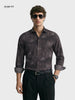 Men's Brown Slim Fit Printed Casual Shirt