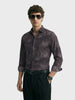 Men's Brown Slim Fit Printed Casual Shirt