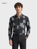 Men's Black Slim Fit Printed Casual Shirt