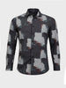 Men's Black Slim Fit Printed Casual Shirt