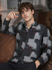 Men's Black Slim Fit Printed Casual Shirt