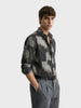 Men's Brown Slim Fit Printed Casual Shirt