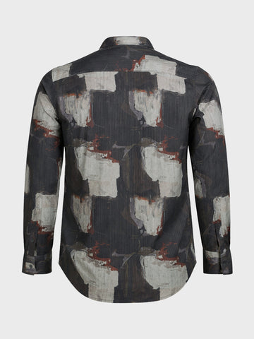 Men's Brown Slim Fit Printed Casual Shirt