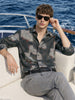 Men's Brown Slim Fit Printed Casual Shirt