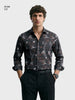 Men's Brown Slim Fit Printed Casual Shirt