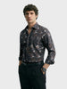 Men's Brown Slim Fit Printed Casual Shirt