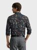 Men's Green Slim Fit Printed Casual Shirt