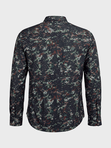 Men's Green Slim Fit Printed Casual Shirt