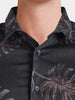 Men's Black Slim Fit Printed Casual Shirt