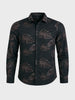 Men's Black Slim Fit Printed Casual Shirt