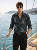 Men's Green Slim Fit Printed Casual Shirt