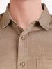 Men's Khaki Slim Fit Solid Casual Shirt