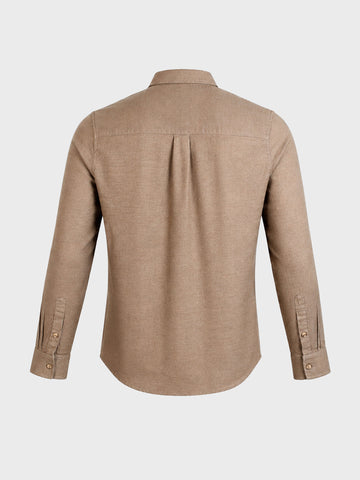 Men's Khaki Slim Fit Solid Casual Shirt
