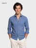 Men's Blue Slim Fit Solid Casual Shirt