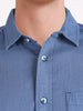 Men's Blue Slim Fit Solid Casual Shirt