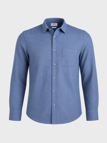Men's Blue Slim Fit Solid Casual Shirt