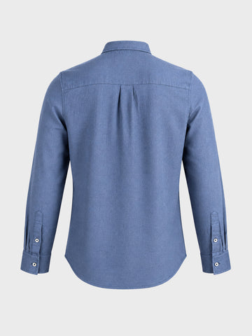 Men's Blue Slim Fit Solid Casual Shirt
