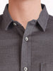 Men's Grey Slim Fit Solid Casual Shirt
