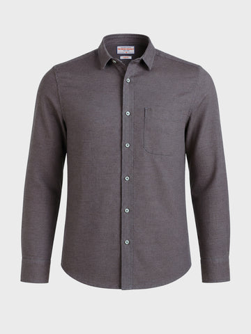 Men's Grey Slim Fit Solid Casual Shirt