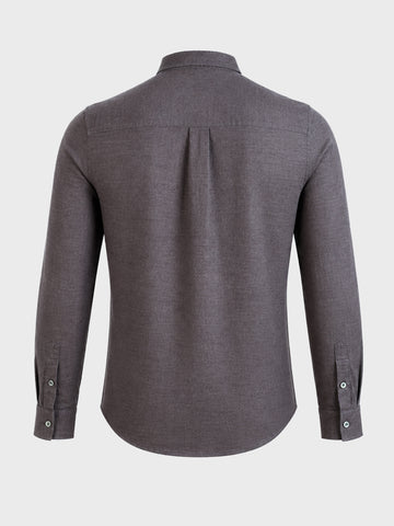 Men's Grey Slim Fit Solid Casual Shirt