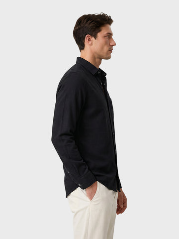 Men's Black Slim Fit Solid Casual Shirt
