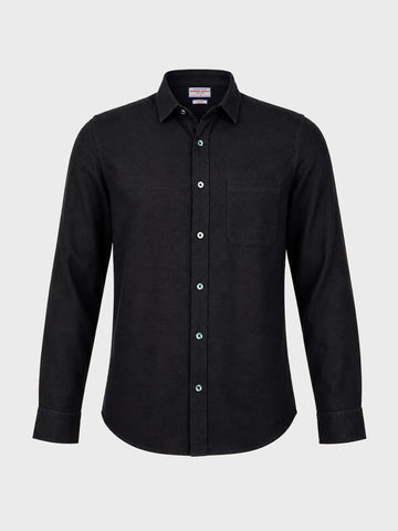 Men's Black Slim Fit Solid Casual Shirt