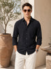 Men's Black Slim Fit Solid Casual Shirt