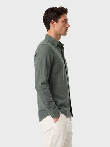 Men's Green Slim Fit Solid Casual Shirt