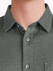 Men's Green Slim Fit Solid Casual Shirt